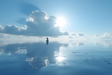 silhouette of a man on the beach