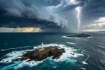 a storm approaching the open sea