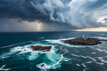 a storm approaching the open sea