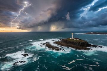 a storm approaching the open sea
