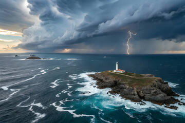 a storm approaching the open sea