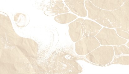 Abstract beige marbled texture with fluid organic shapes and white swirling patterns