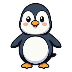 Cartoon Penguin Drawing – Playful Winter Character Design