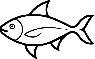 vector illustration of Hilsa (Ilish) outline
