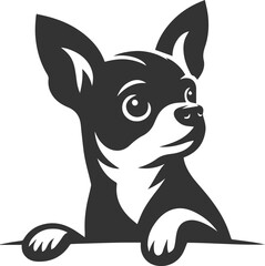 Animal drawing silhouette of a cute chihuahua vector
