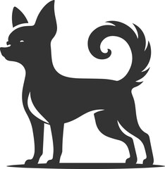 Animal drawing silhouette of a cute chihuahua vector