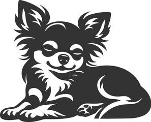 Animal drawing silhouette of a cute chihuahua vector