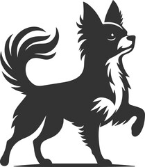 Animal drawing silhouette of a cute chihuahua vector