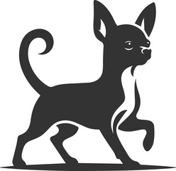 Animal drawing silhouette of a cute chihuahua vector