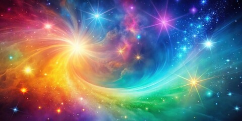 Celestial Swirl A Symphony of Cosmic Colors and Radiant Stars in a Vibrant Nebula