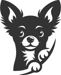 Animal drawing silhouette of a cute chihuahua vector