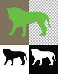 Vector farm and wild animal silhouette illustration.