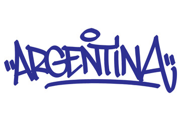 Argentina graffiti tag in bold vector lettering on transparent background, showcasing vibrant urban culture and creative street art. Ideal for hip hop, youth, and cultural design projects.