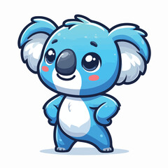 Vector cartoon blue koala