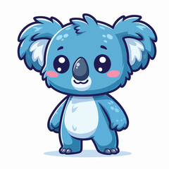 Vector cartoon blue koala