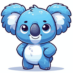 Vector cartoon blue koala