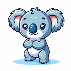 Vector cartoon blue koala