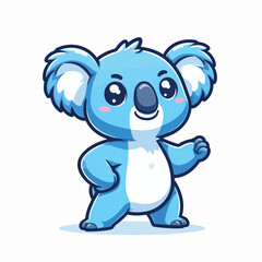 Vector cartoon blue koala