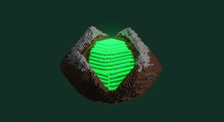 Green Luminous Object Pixel Art