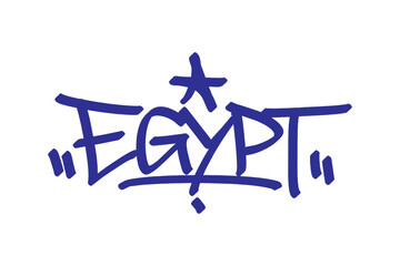 Egypt graffiti tag in bold vector lettering on transparent background, showcasing vibrant urban culture and creative street art. Perfect for hip hop, youth, and cultural design projects.
