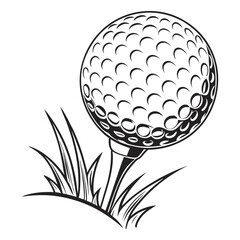 golf ball, showcasing texture and dimples sketch