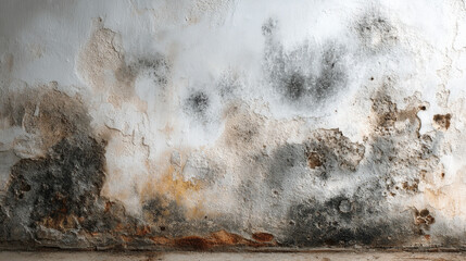 Close-up of mold growth on a damp wall, showing moisture damage. Dark, textured surface highlights health risks and the importance of home maintenance and indoor air quality.

