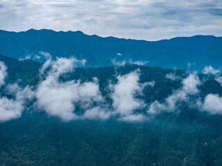 mountain landscape with clouds，mountains in the mountains