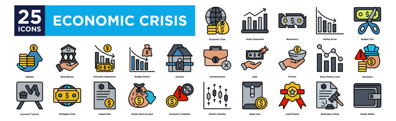 Obraz premium Economic crisis Economic Crisis, Graph Downward, Bankruptcy, Falling Arrow, Budget Cuts,