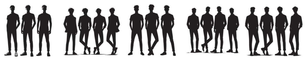 male model vector silhouette standing pose