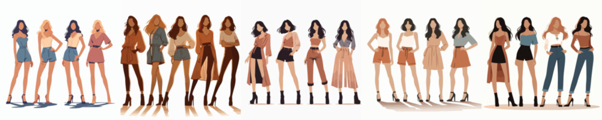 female model vector standing pose © Jefri Syahputra BKL