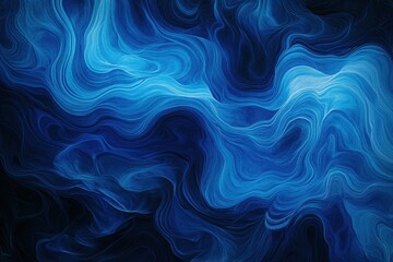 Obraz premium Abstract design featuring swirling blue lines on a dark background creates a serene and vibrant atmosphere, Abstract Blue Line Shape Background