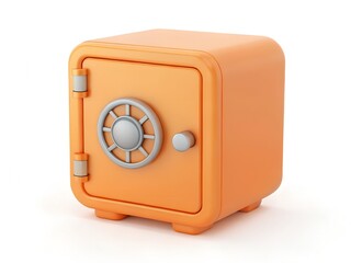 Obraz premium 3D Render icon of Orange Safe with Combination Lock – Security and Protection Concept
