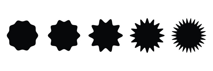 Simple sticker like sign - circle with sharp waves edge . Vector Illustration . EPS 10 . 