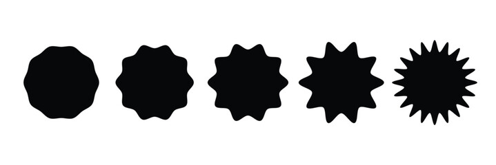 Simple sticker like sign - circle with sharp waves edge . Vector Illustration . EPS 10 . 