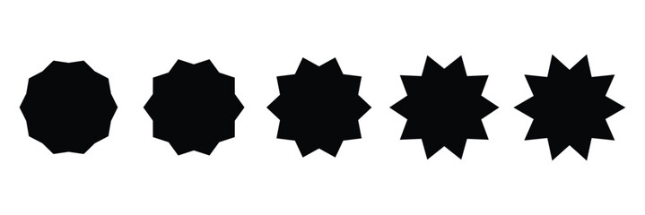 Simple sticker like sign - circle with sharp waves edge . Vector Illustration . EPS 10 . 