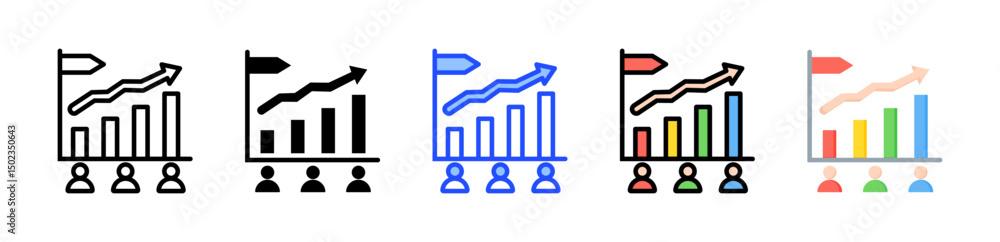 Poster public icon collection with multiple styles