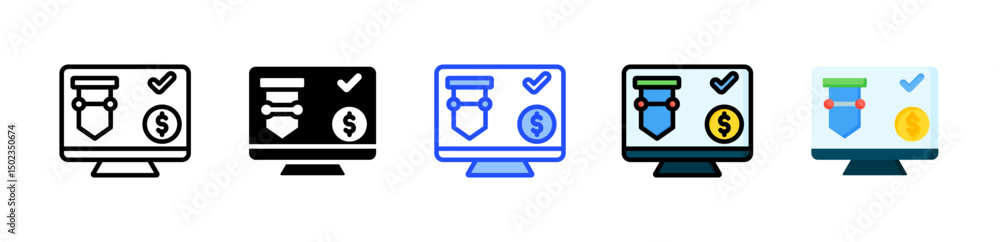 Poster subscription icon collection with multiple styles