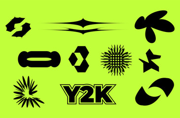 Brutalism Y2K Element Set – Abstract Vector Collection