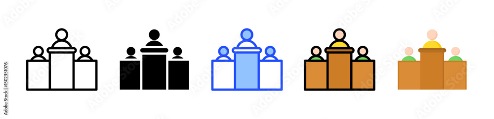 Poster board of directors icon collection with multiple styles