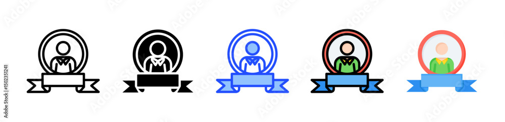 Poster share outstanding icon collection with multiple styles