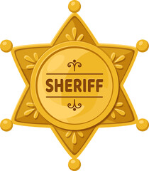 Sheriff Badge Wild West Illustration