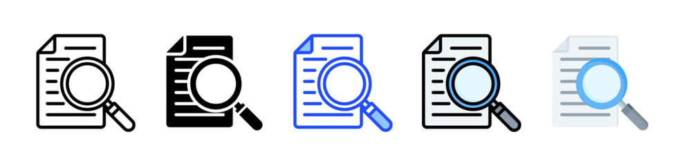 Analysis Icon Collection With Multiple Styles