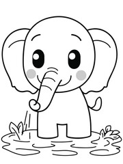 Elephant Coloring Sheet – Gentle Giant Line Art for Children