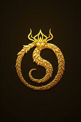 golden dragon on black background