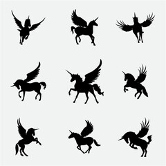 Unicorn Vector Black an White_set-4