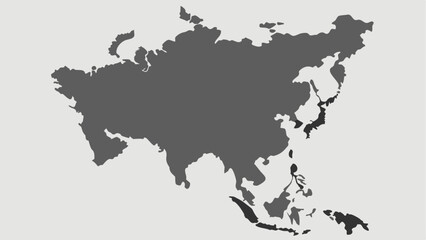 Fototapeta premium Download a grey toned vector map of Asia with precise detailing suitable for educational content travel infographics and international presentation materials