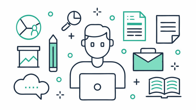 Blogger stroke icon collection offering various blogging-related icons in stroke design for web and digital use