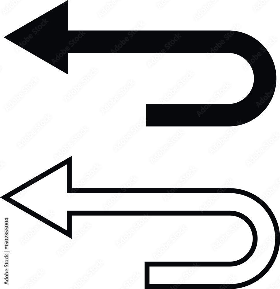 Fototapete black arrows icon set. arrow vector collection isolated on transparent background. cursor modern sim