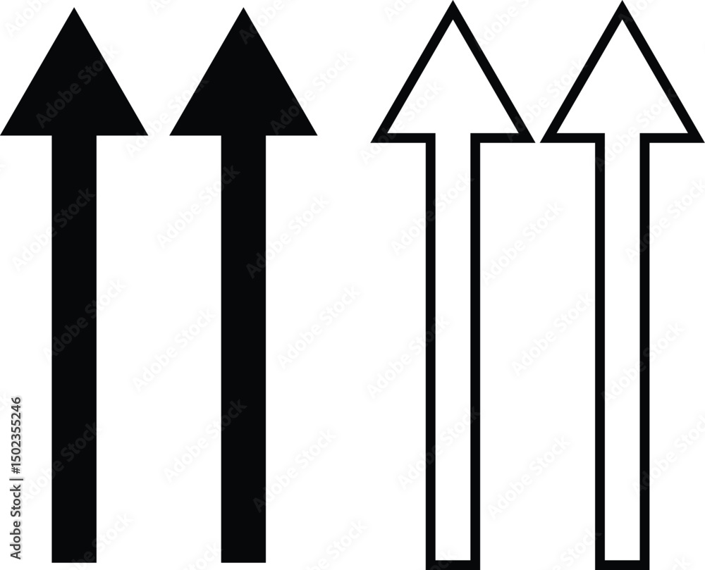 Fototapete black arrows icon set. arrow vector collection isolated on transparent background. cursor modern sim