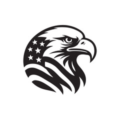 eagle hear with american flag, patriotic vector